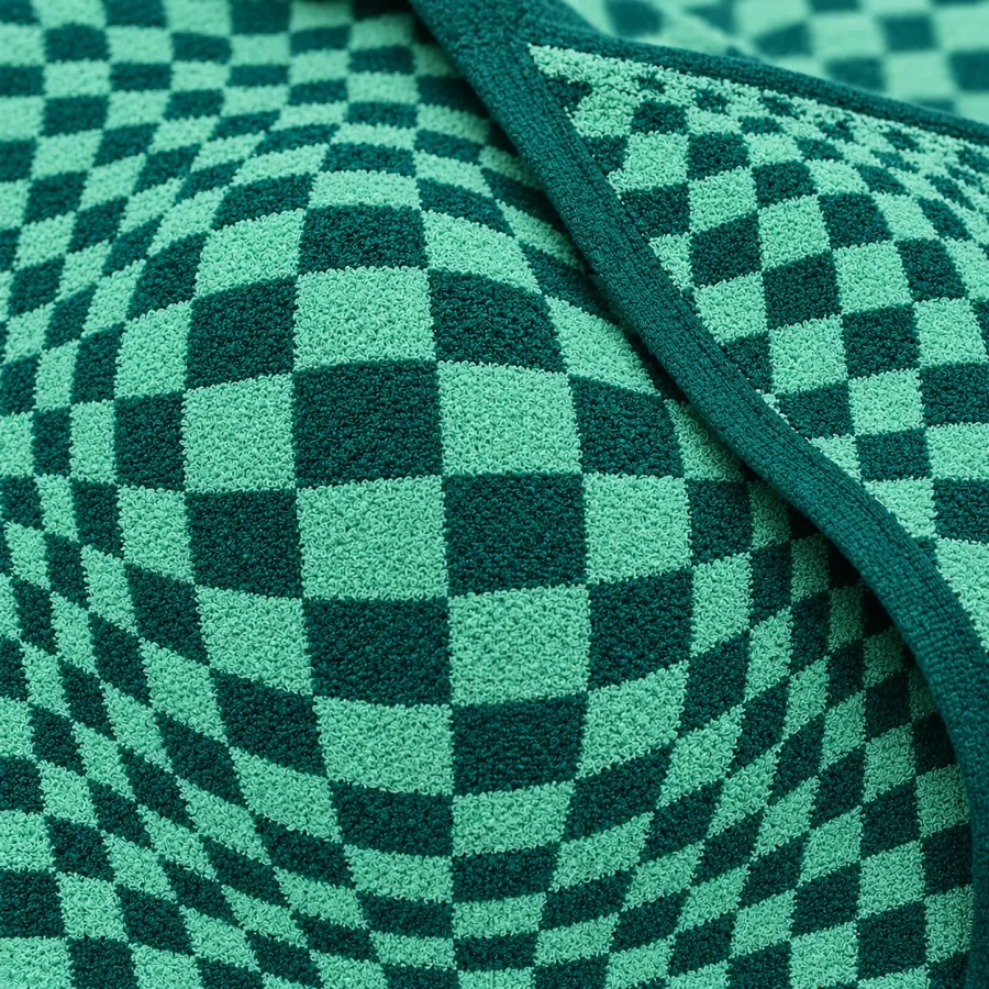 Bulge Bath Towel, close-up of the jacquard terry