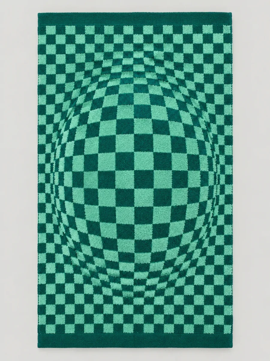 Bulge Bath Towel laid flat, whole pattern