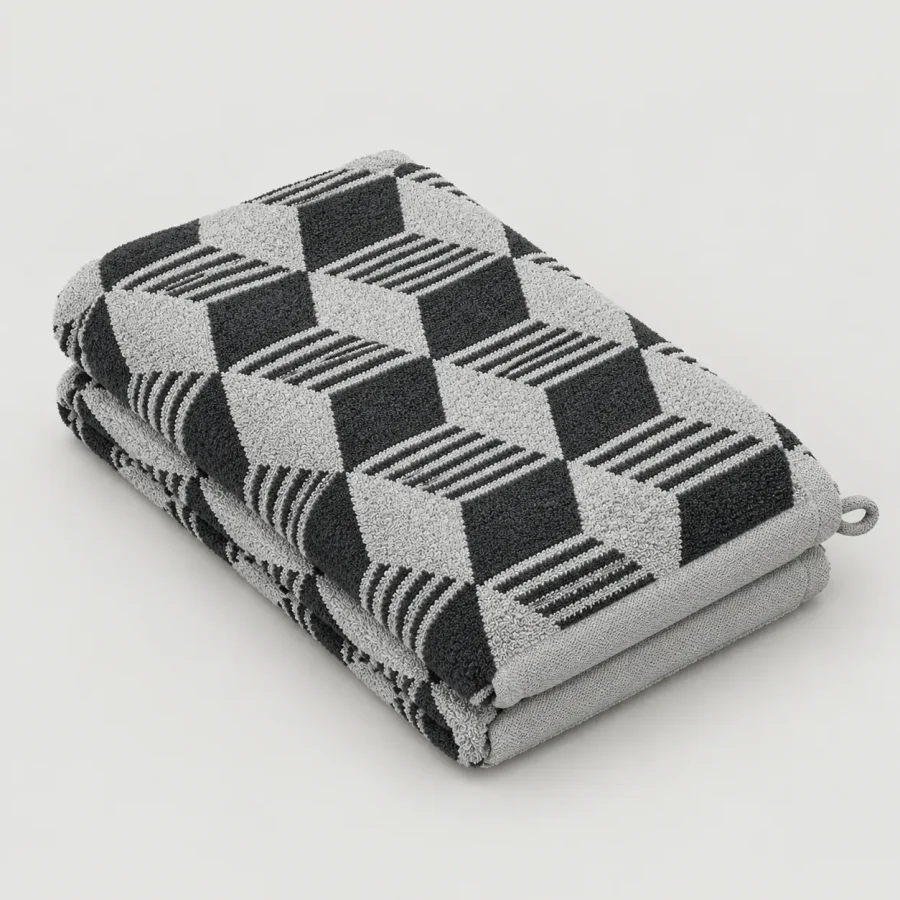 Cube Bath Towel, studio photo