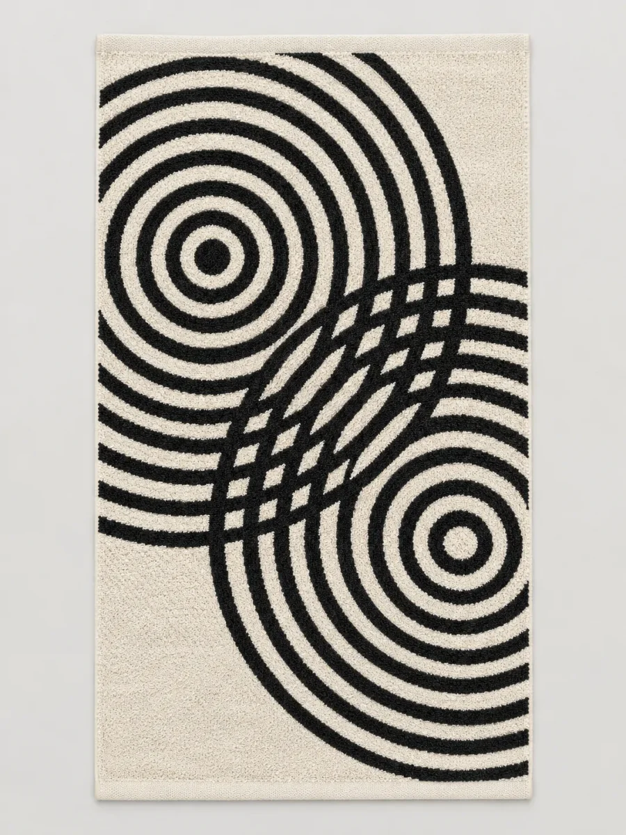 Echo Bath Towel laid flat, whole pattern