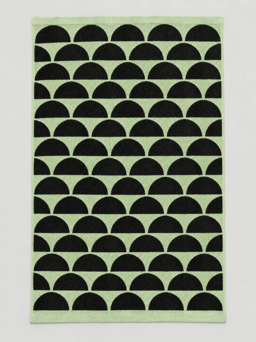 Halves Beach Towel laid flat, whole pattern