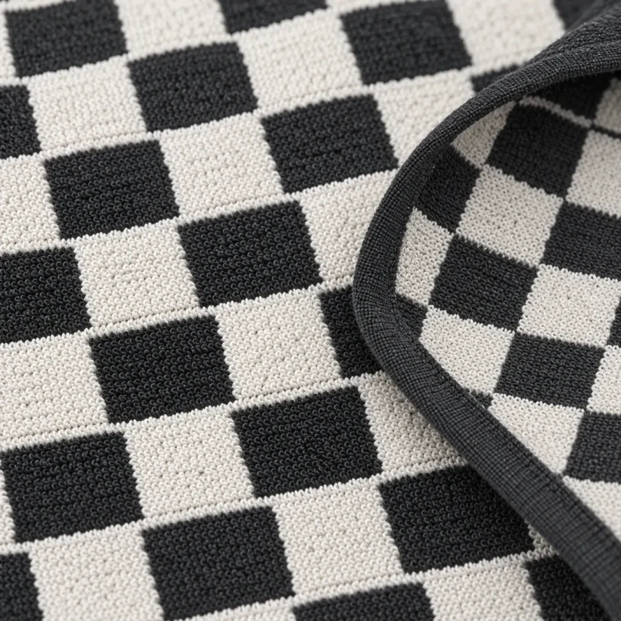 Offset Bath Towel, close-up of the jacquard terry