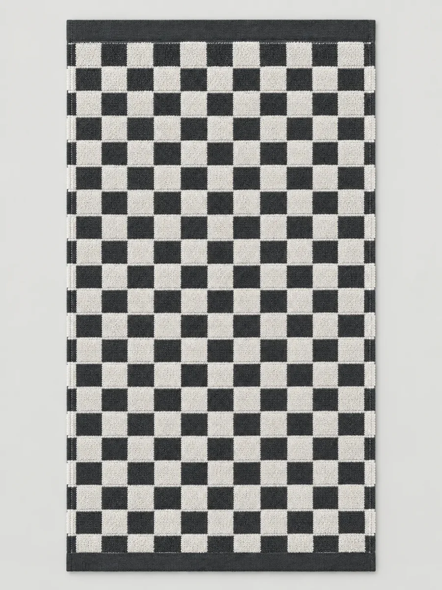 Offset Bath Towel laid flat, whole pattern