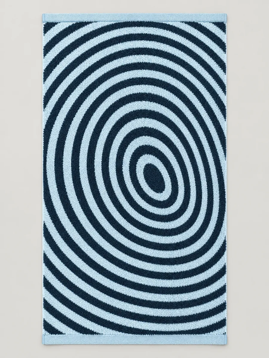 Orbit Bath Towel laid flat, whole pattern