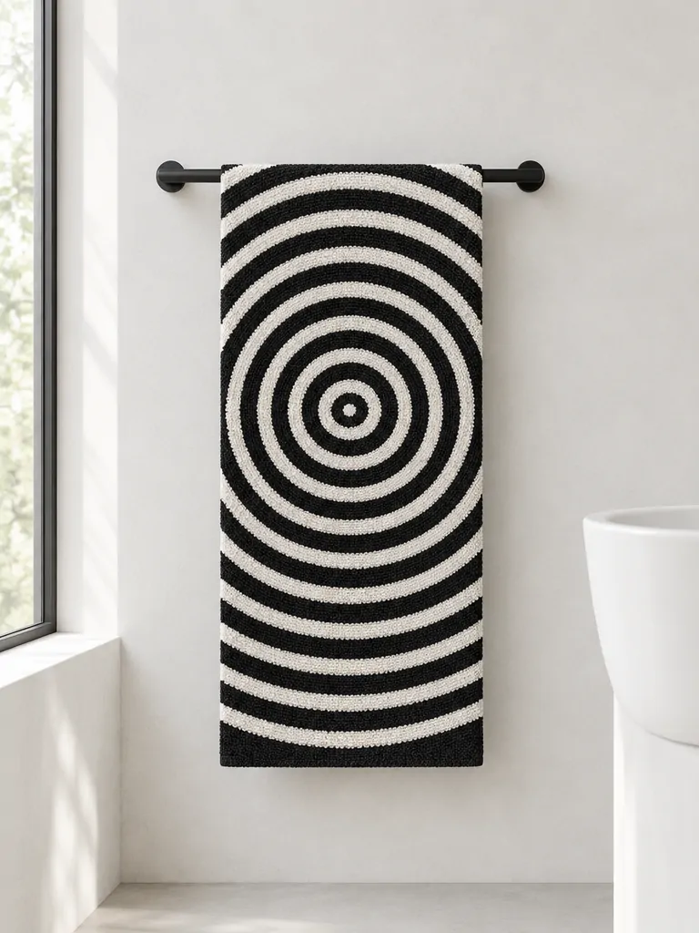 Ring Bath Towel hanging in a bathroom