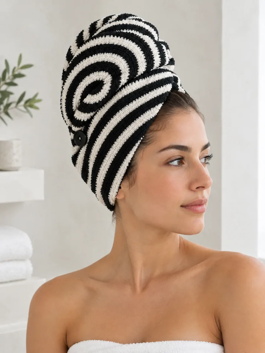 Ring Twist Hair Wrap, worn