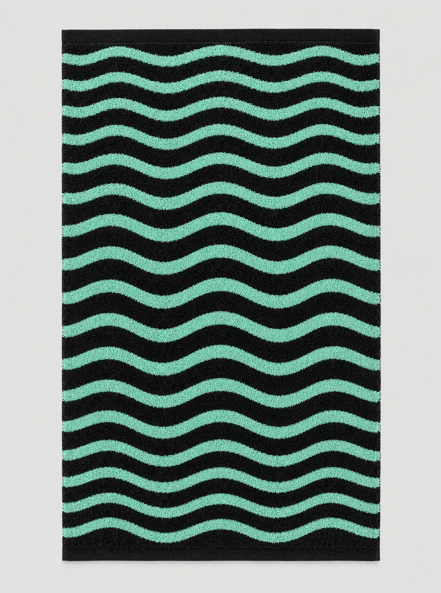 Ripple Bath Towel laid flat, whole pattern
