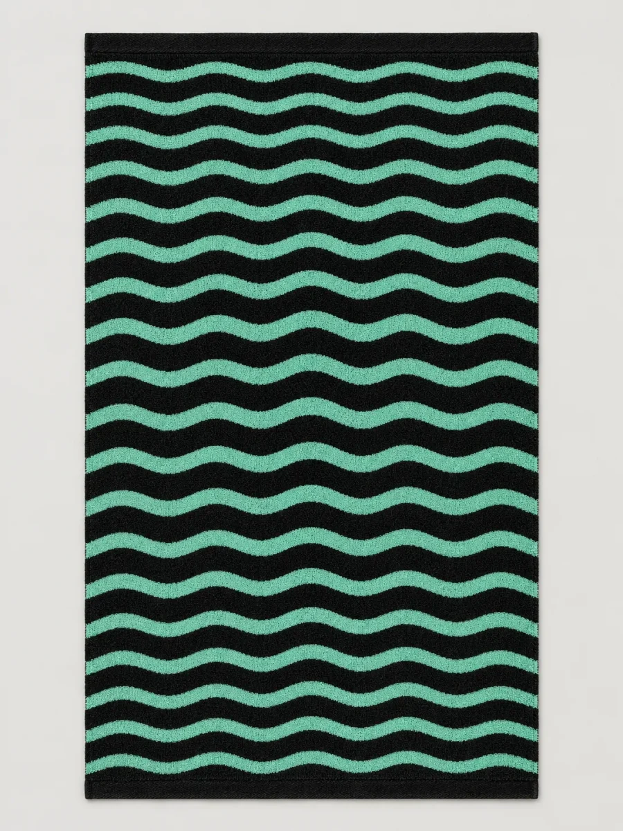 Ripple Beach Towel laid flat, whole pattern