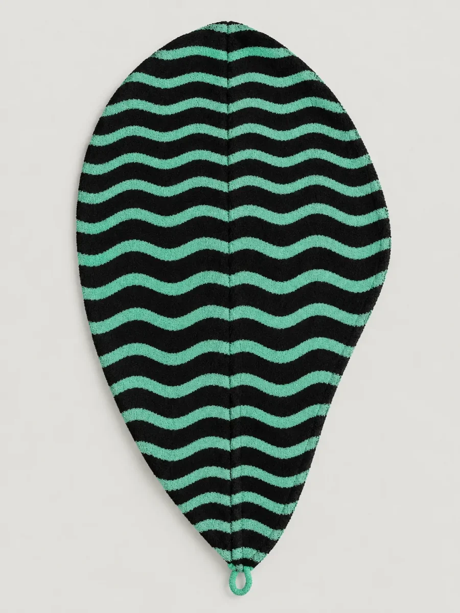 Ripple Turban Hair Wrap laid flat, whole pattern