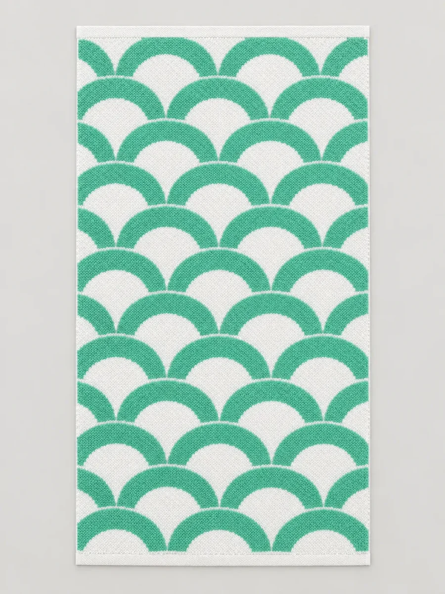 Scale Bath Towel laid flat, whole pattern