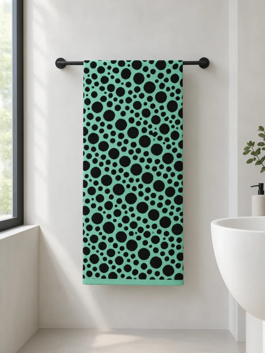 Shift Bath Towel hanging in a bathroom