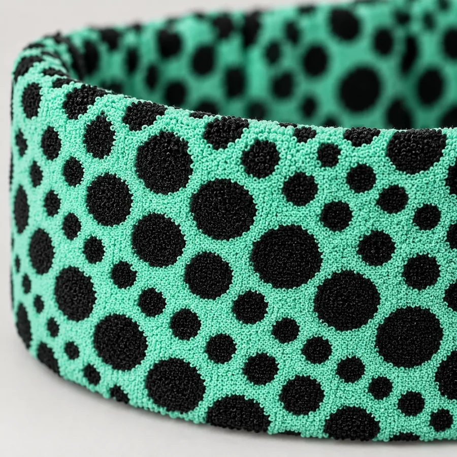 Shift Spa Headband, close-up of the jacquard terry