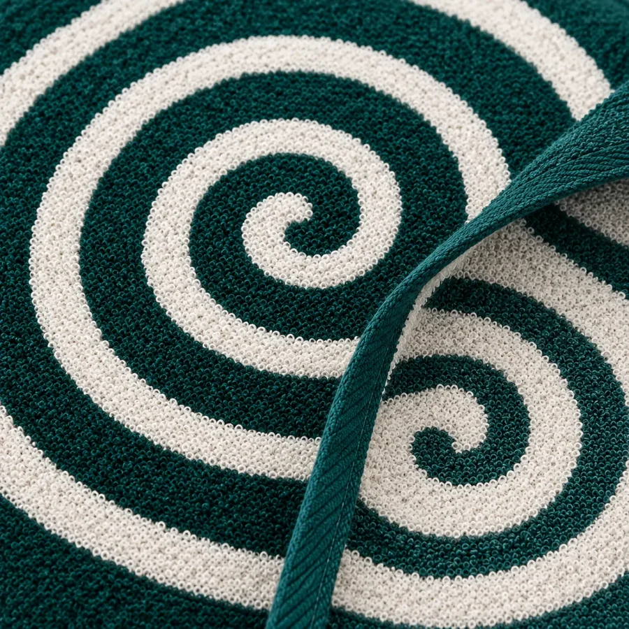 Spiral Bath Towel, close-up of the jacquard terry