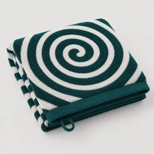 Spiral Bath Towel, studio photo