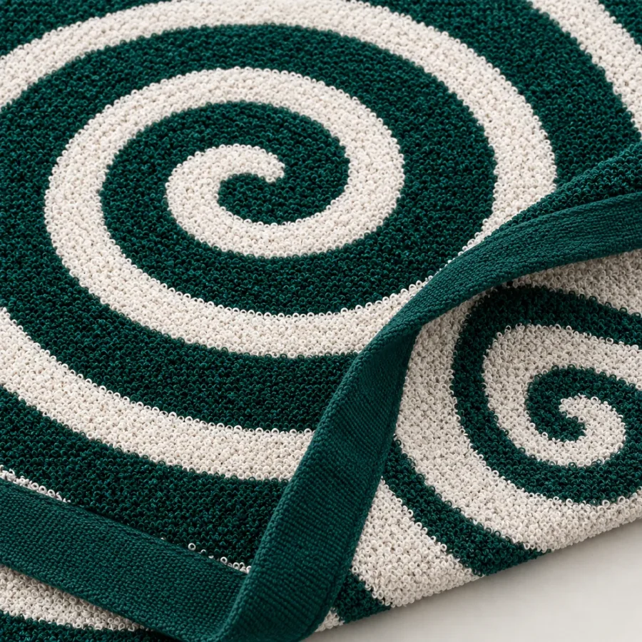 Spiral Beach Towel, close-up of the jacquard terry