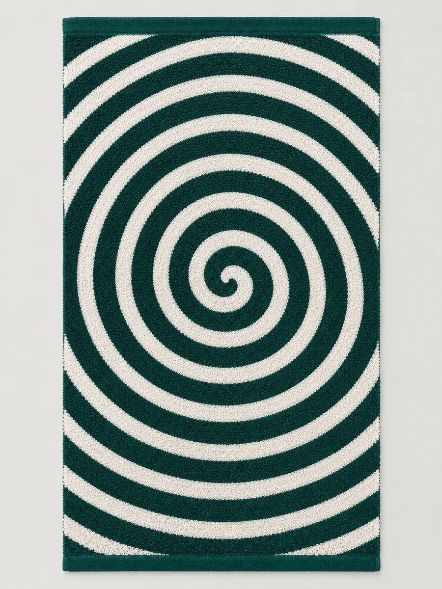 Spiral Beach Towel laid flat, whole pattern