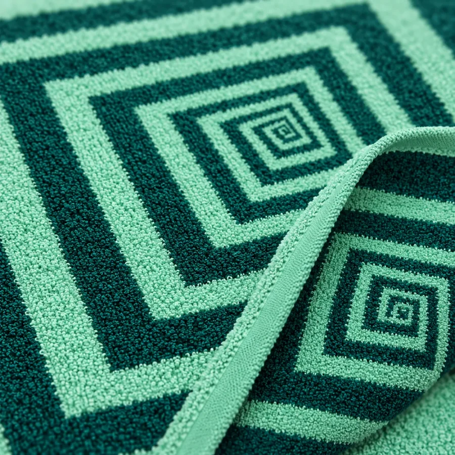 Tunnel Bath Towel, close-up of the jacquard terry