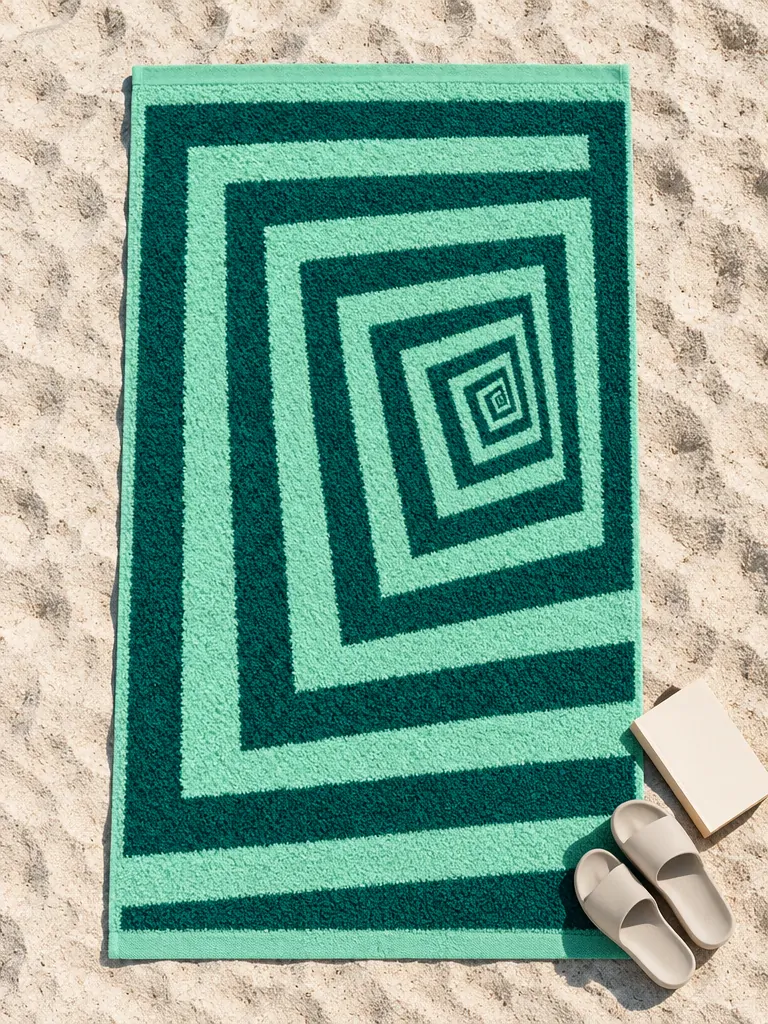 Tunnel Beach Towel spread out on the sand