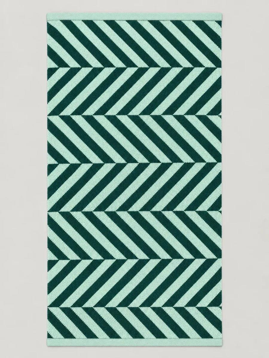 Twist Bath Towel laid flat, whole pattern