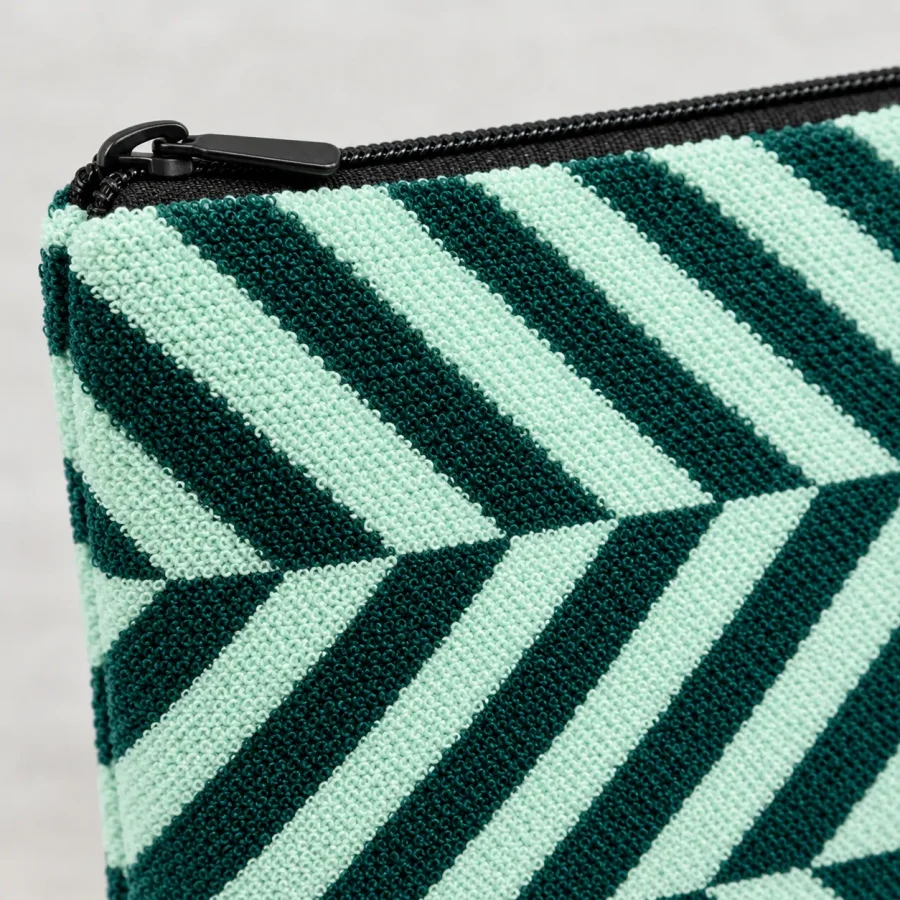 Twist Flat Pouches, Set of 2, close-up of the jacquard terry