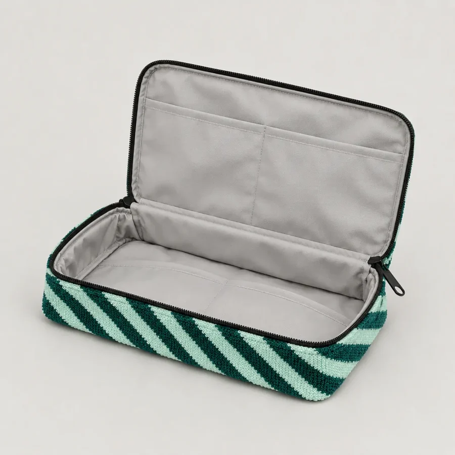 Twist Flat Pouches, Set of 2, opened to show the lining