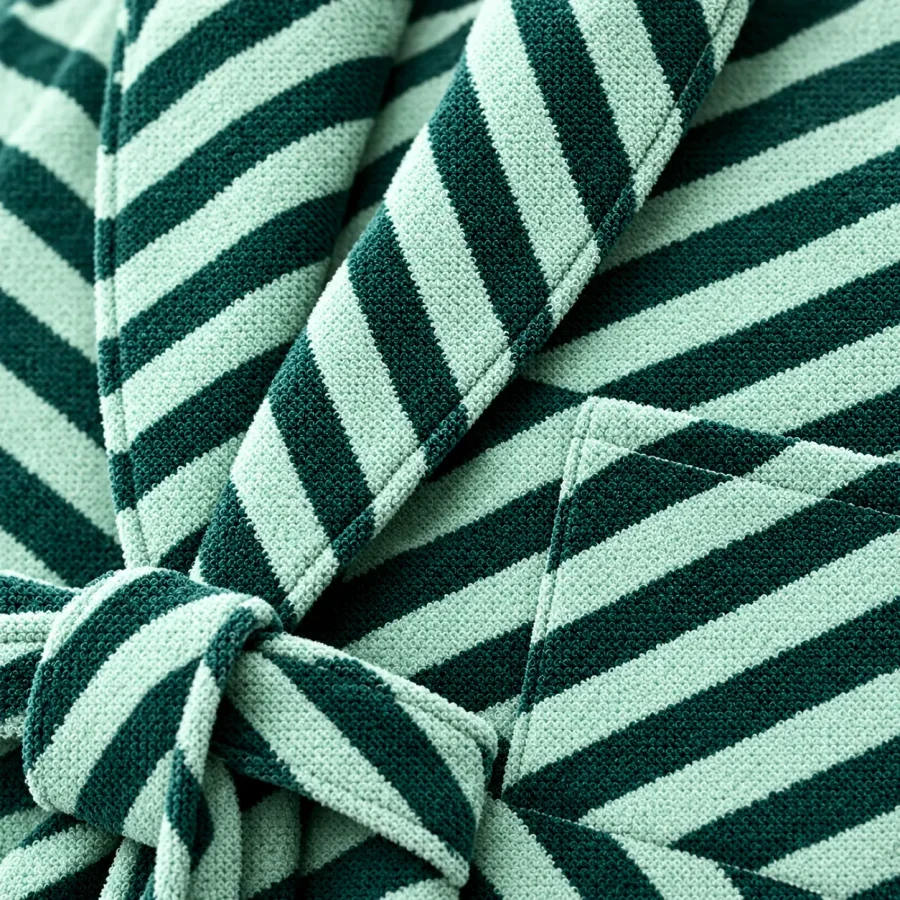 Twist Long Kimono Robe, close-up of the jacquard terry