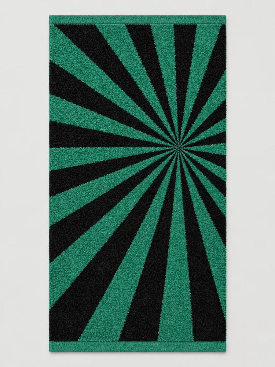 Vortex Bath Towel laid flat, whole pattern