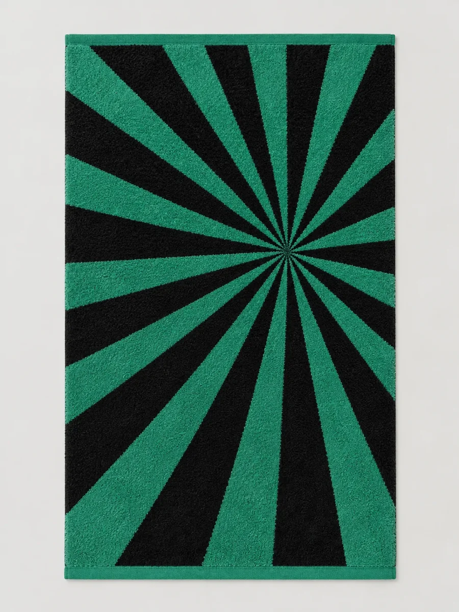Vortex Beach Towel laid flat, whole pattern